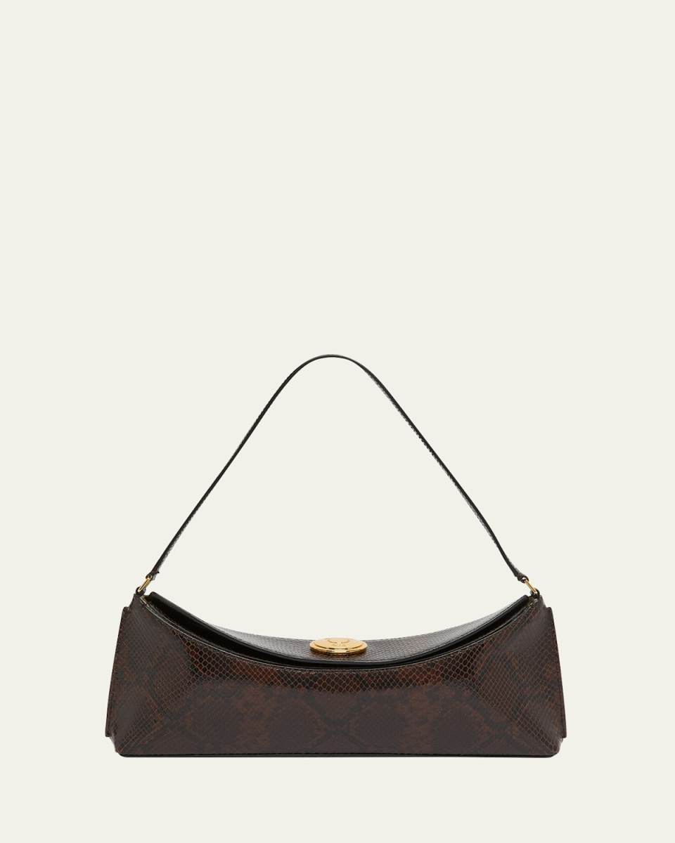 Le Calisso Snake-Embossed Leather Shoulder Bag